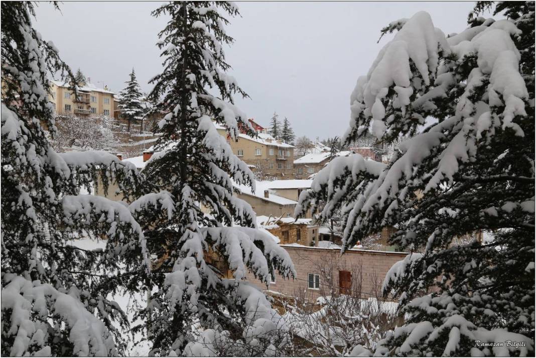 Konya’nın karla kaplı ilçesinden kartpostallık kareler 24
